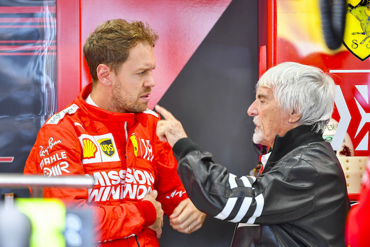 Sebastian Vettel und Bernie Ecclestone