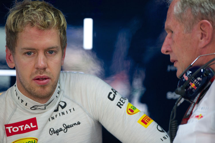 Seite an Seite: Red-Bull-Berater Dr. Helmut Marko (re.) und der vierfache Weltmeister Sebastian Vettel