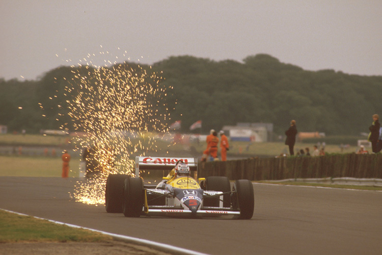 1987 begeisterte Nigel Mansell die britischen Fans mit seinem ersten Sieg im Heim-GP