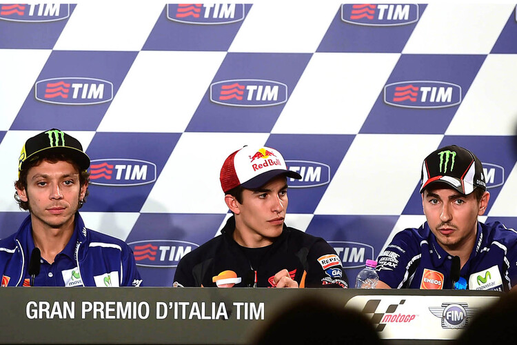 Pressekonferenz heute in Mugello: Rossi, Márquez und Lorenzo