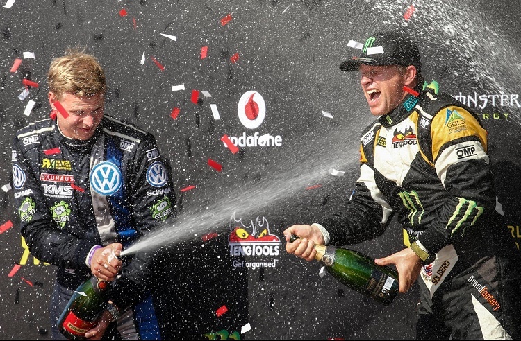 Johan Kristoffersson (li.) und Petter Solberg