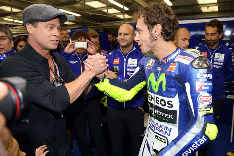 Brad Pitt traf in Silverstone auch Valentino Rossi