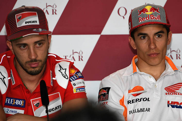 Andrea Dovizioso mit Weltmeister Marc Márquez