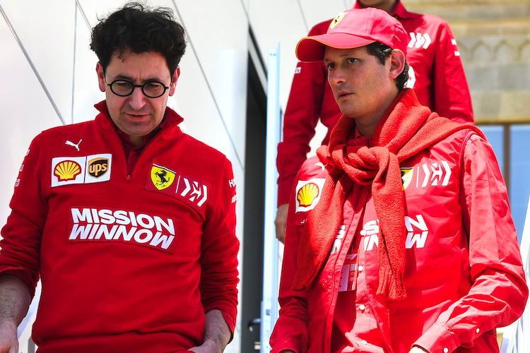 Mattia Binotto und John Elkann in Baku 2019