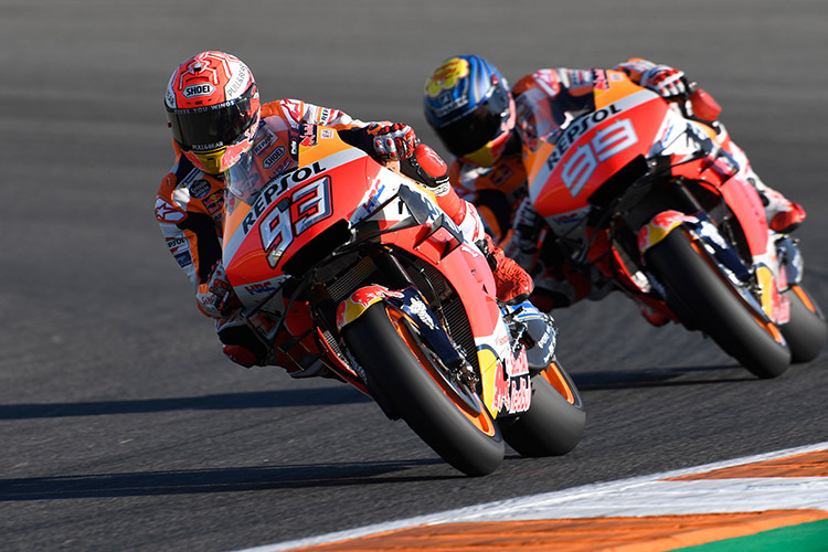 Marc Márquez vor Lorenzo in Valencia