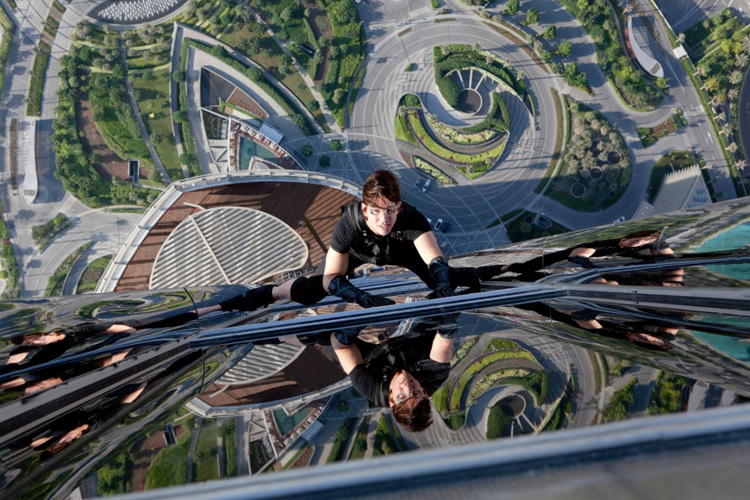 Auch Tom Cruise kraxelte am Burj Khalifa herum