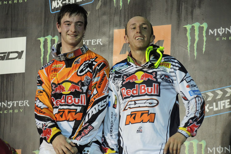 Nur auf dem Superfinale-Podest kamen sich Herlings (li.) und Cairoli nahe