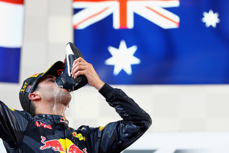 Daniel Ricciardo wurde sein Podestplatz im Heim-GP 2014 zwar wieder aberkannt, doch er weiss: «Diese Momente auf dem Siegerpodest kann mir keiner nehmen»