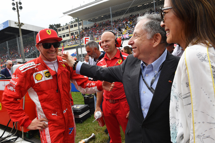 Jean Todt mit Gattin in Monza, links Kimi Räikkönen