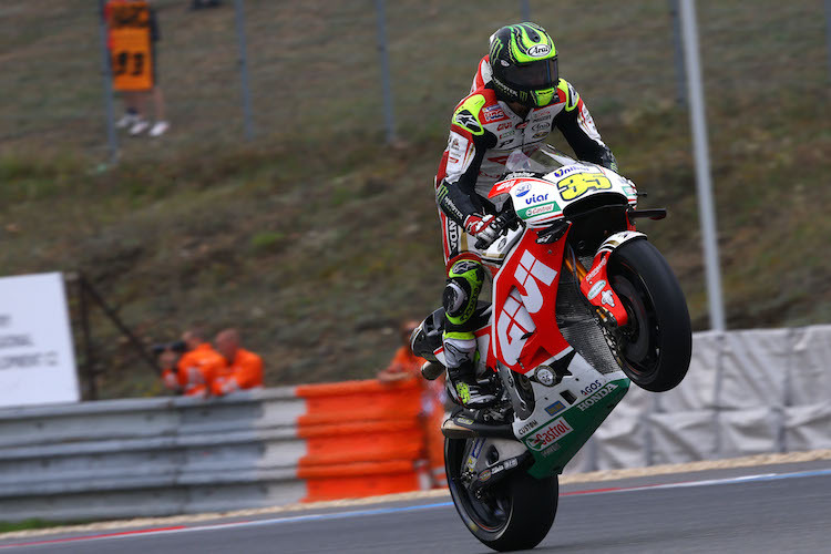 Cal Crutchlow fuhr seine Auslaufrunde fast nur im Wheelie