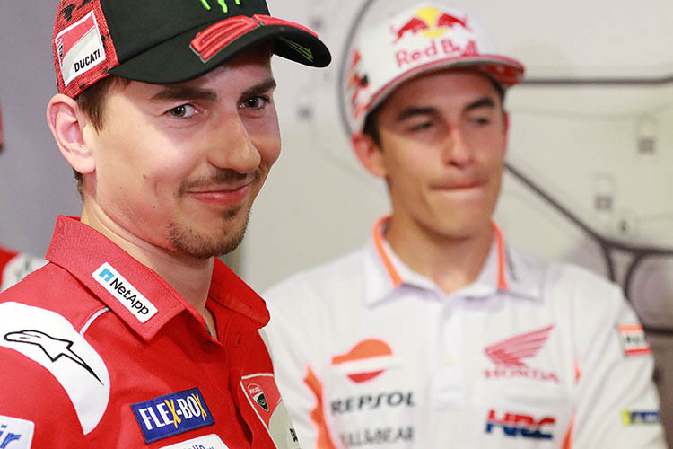 Jorge Lorenzo mit WM-Leader Marc Márquez