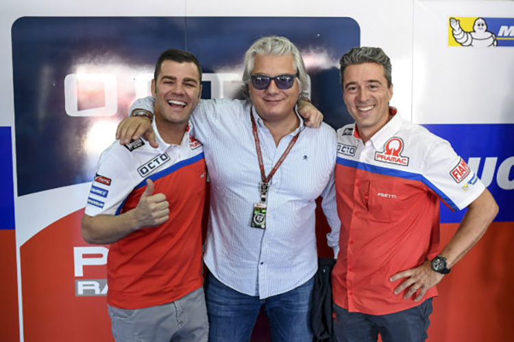 Fonsi Nieto, Teambesitzer Paolo Campinoti und Teammanager Francesco Guidotti