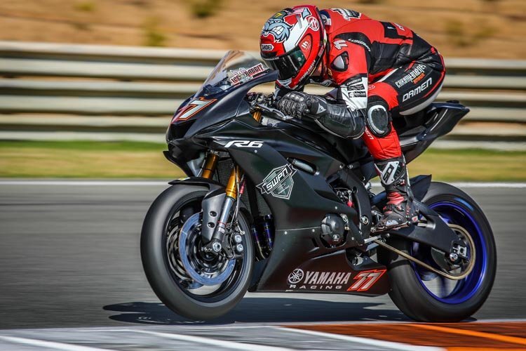 Wayne Tessel bei Testfahrten mit der Yamaha R6