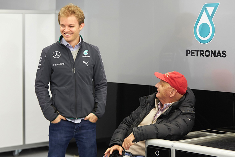 WM-Leader Nico Rosberg mit Niki Lauda