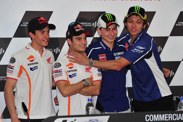 Marquez, Pedrosa, Lorenzo und Rossi haben viel Spaß