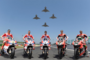 Die MotoGP-Piloten Iannone und Dovizioso, Testfahrer Casey Stoner und die Superbike-Asse Chaz Davies und Davide Giugliano