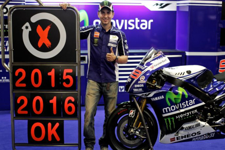 Jorge Lorenzo bleibt 2015 und 2016 bei Yamaha