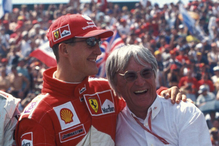 Bernie Ecclestone mit Michael Schumacher in erfolgreichen Ferrari-Zeiten