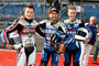 Die erste Startreihe der IDM Superbike/Superstock 1000. Gines, Neukirchner, de Boer (v.li.)