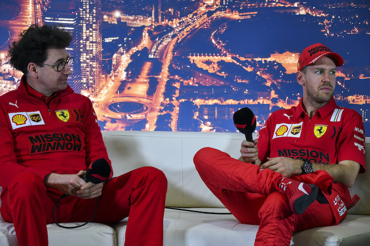 Sebastian Vettel mit Mattia Binotto