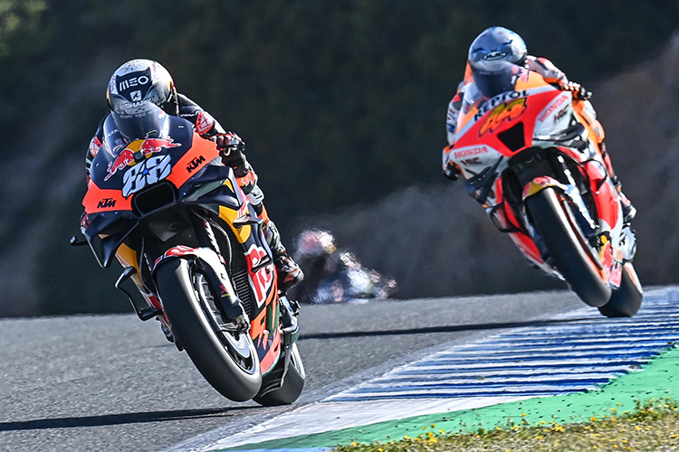 Miguel Oliveira (vorne) musste ohne Ride-Height-Device fahren