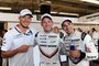 Großer Jubel bei André Lotterer, Nick Tandy und Neel Jani (v. li.)