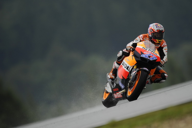 Casey Stoner war die meiste Zeit alleine unterwegs