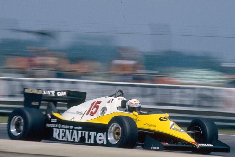 Alain Prost in seinem damaligen Renault-Renner