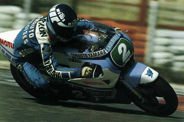 Christian Sarron, als er im Jahr 1984 den 250-ccm-Titel gewann