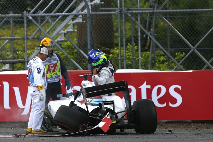Der Crash von Sergio Pérez und Felipe Massa
