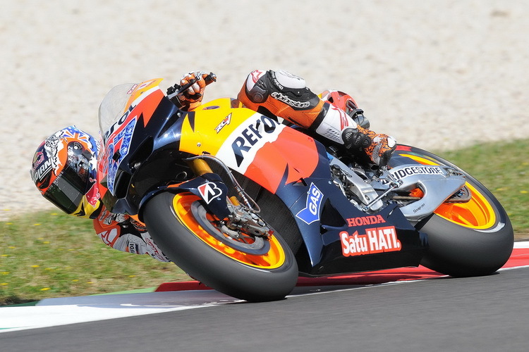 Casey Stoner fuhr seine Bestzeit auf Rennreifen