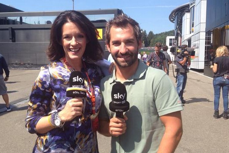 Timo Glock mit Sky-Moderatorin Tanja Bauer