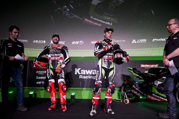 Jonathan Rea und Tom Sykes bei der Teampräsentation 2017 