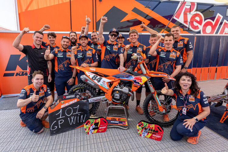 Erst am Sonntag jubelte das KTM-Werksteam über den 101. GP-Sieg von Herlings