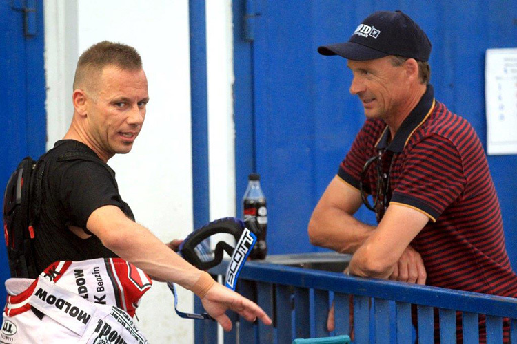 Hans Nielsen (re.) mit Nicki Pedersen