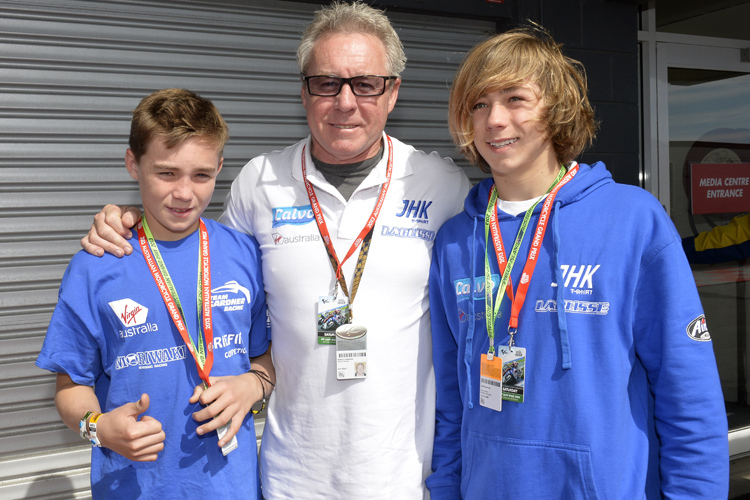 Luca, Wayne und Remy Gardner im Paddock von Phillip Island