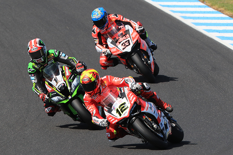 SBK Australien: Javier Fores vor Tom Sykes und Marco Melandri