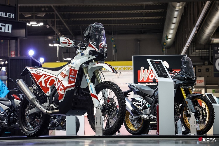 Die Kove 450 Rally Factory Edition an der Motorradmesse Mailand: Konkurrenzfähiges Rennmotorrad oder Luftschloss, fragte sich wohl mancher Messebesucher
