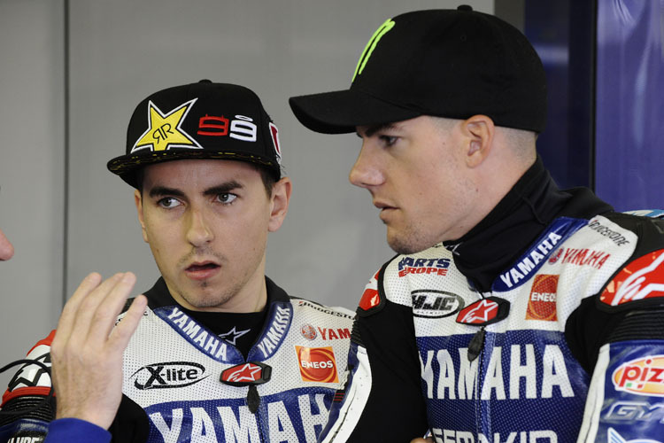 Yamaha 2012: Jorge Lorenzo (li.) und Ben Spies