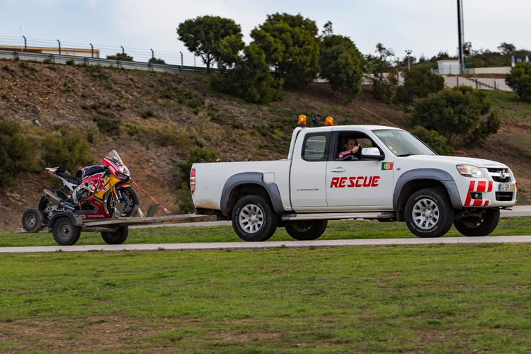 Die Honda von Jake Gagne auf dem Rückweg an die Box