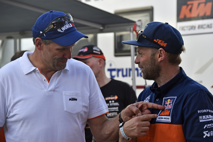 Heinz Kinigadner mit KTM-Teammanager Alex Doringer