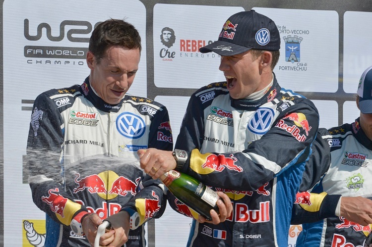 Die Korsika-Sieger Julien Ingrassia (li,) und Sébastien Ogier