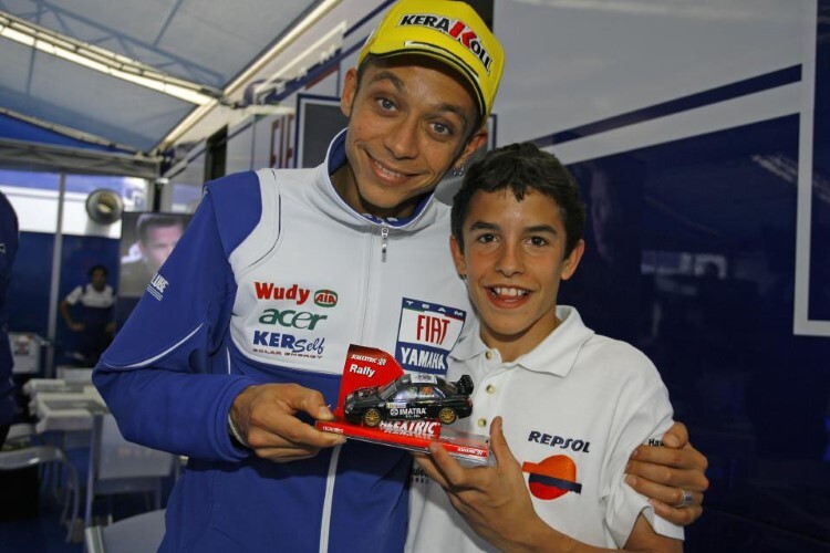 2008 trafen Superstar Rossi und Nachwuchspilot Márquez erstmals aufeinander