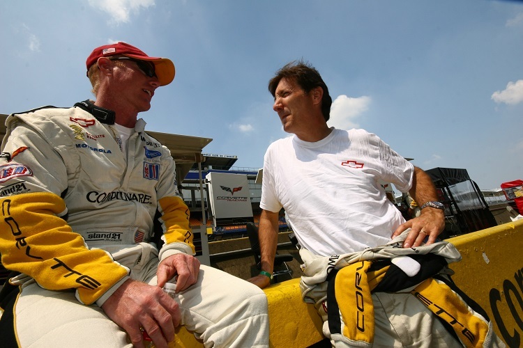 US-Motorsport-Asse unter sich: Johnny O’Connell (li.) mit Ron Fellows in Le Mans 2007