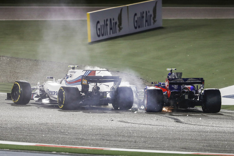 Ärger für Lance Stroll: Carlos Sainz räumte den Williams-Rookie ab