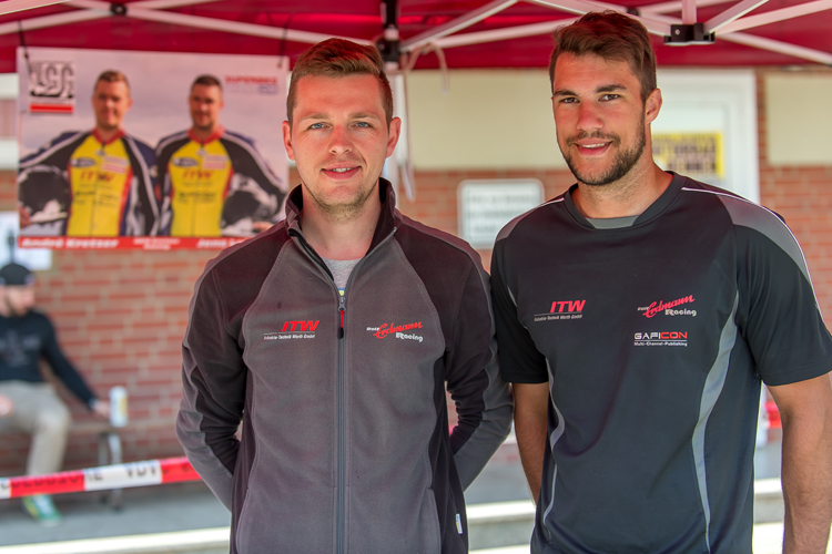  André Kretzer und Jens Lehnertz waren beim Grasbahnrennen zu Gast