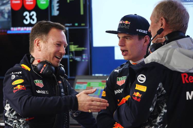 Christian Horner mit Max Verstappen