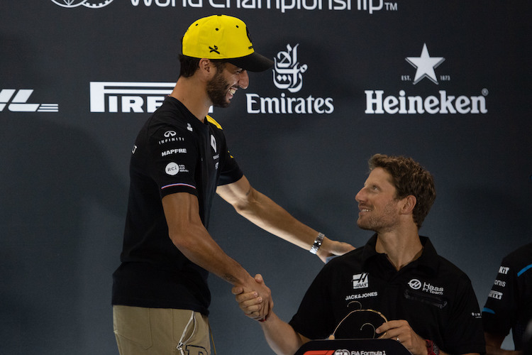 Daniel Ricciardo beglückwünscht Romain Grosjean zum neuen Vertrag