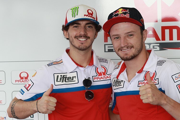 Francesco Bagnaia (li.) mit Jack Miller