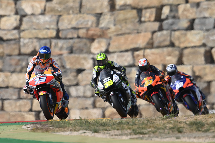 Marquez vor Crutchlow, Pol Espargaro und Oliveira